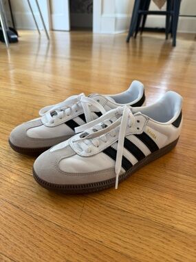 Adidas Samba Women's Classic White & Black Leather Sneakers